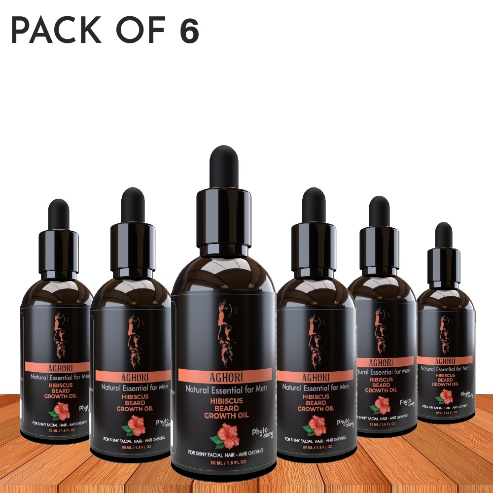 Aghori Hibiscus Beard Growth Oil (50 ml) Pack Of 6